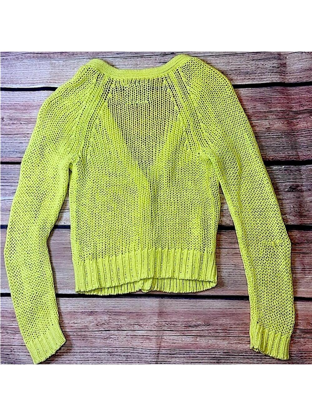 Lime Green American Eagle cardigan sweater size M - Picture 4 of 4